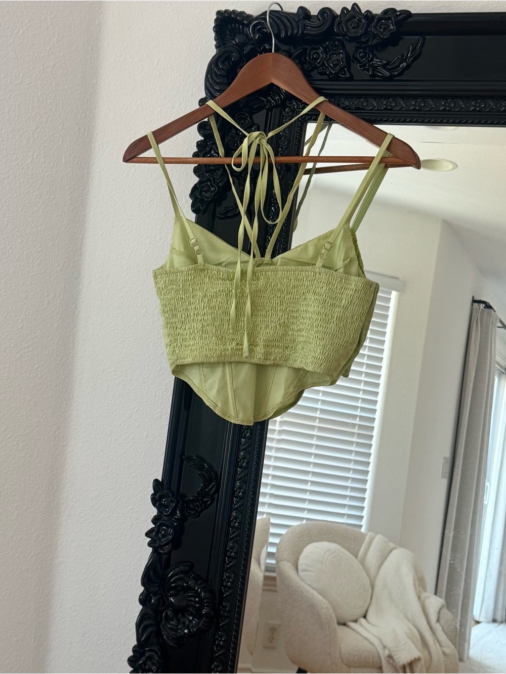 Dwnval | Women’s Lime Green Corset Crop Top - Picture 3 of 7